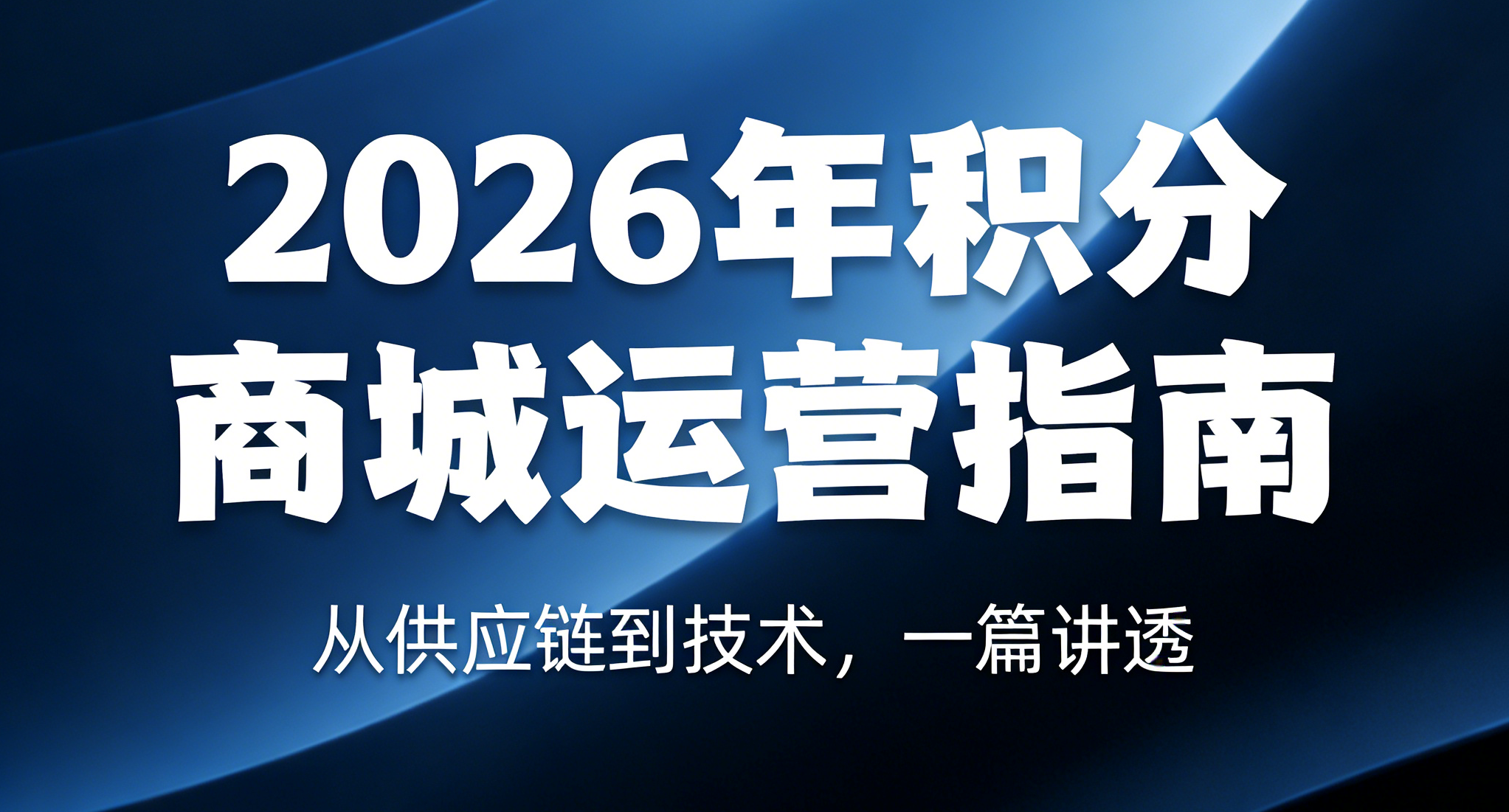2026年积分商城运营指南：从供应链到技术，一篇讲透