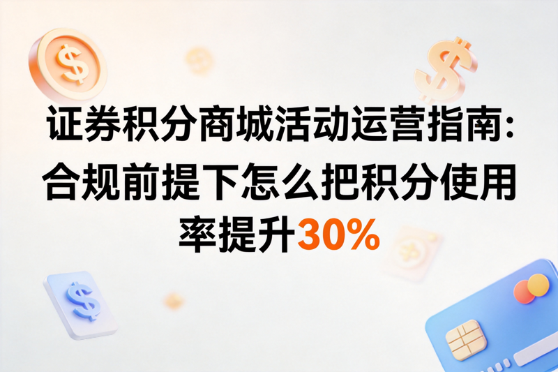 证券积分商城活动运营指南：合规前提下怎么把积分使用率提升30%