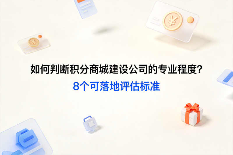 如何判断积分商城建设公司的专业程度？8个可落地评估标准