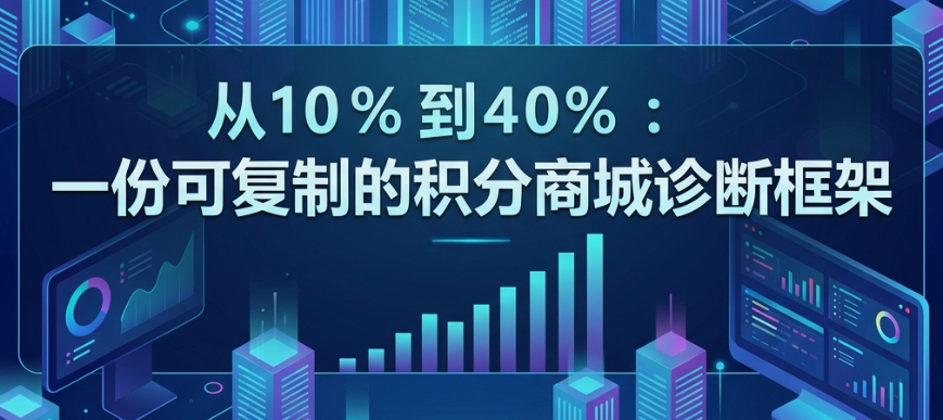 积分兑换率从10%到40%：一份可复制的积分商城诊断框架