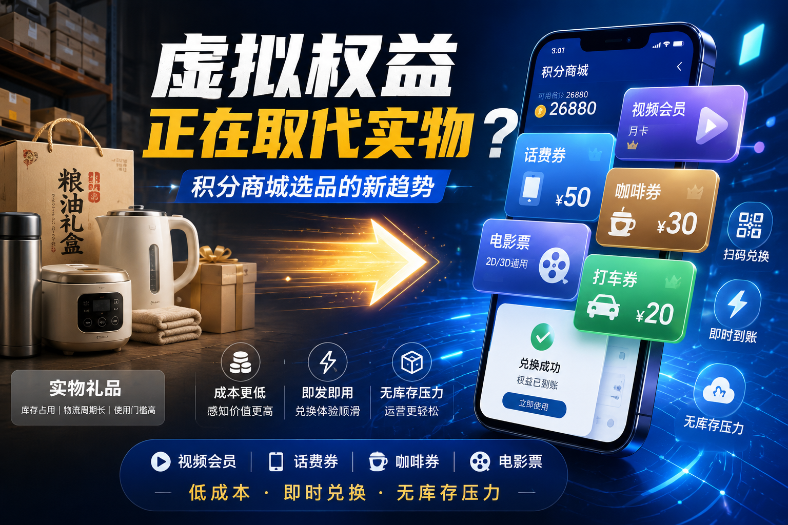 图1:虚拟权益取代实物——积分商城选品新趋势 图1:虚拟权益取代实物——积分商城选品新趋势
